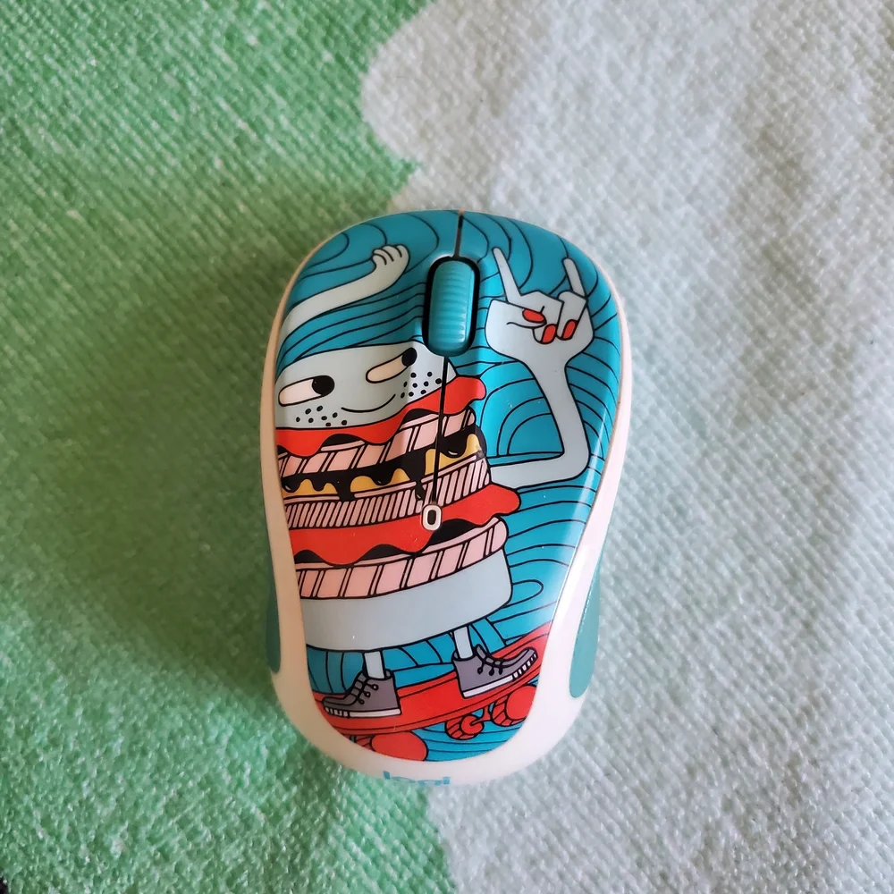 Logitech Rad Cheeseburger Blue And Red Wireless Mouse